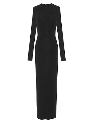 Open-Back Dress In Cashmere, Wool And Silk