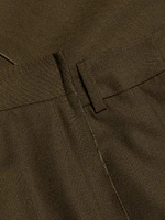 Stepped Waistband Straight-Leg Pants