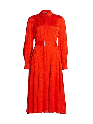 Belted Jacquard Shirtdress