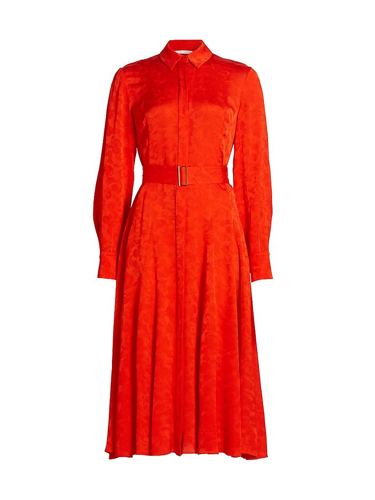 Belted Jacquard Shirtdress