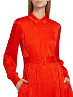 Belted Jacquard Shirtdress