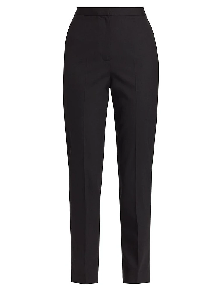 Tailored High-Waisted Wool-Blend Pants