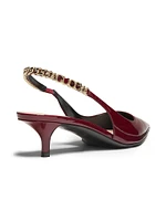 Signoria 45MM Chain-Embellished Slingback Pumps