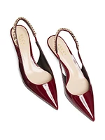 Signoria 45MM Chain-Embellished Slingback Pumps