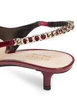 Signoria 45MM Chain-Embellished Slingback Pumps