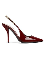 Signoria 105MM Patent Leather Slingback Pumps