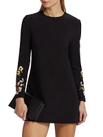 Lily Embroidered & Sequined Stretch Crepe Minidress