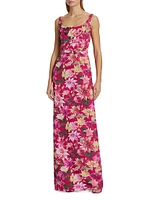 Lana Floral Belted Column Gown