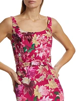 Lana Floral Belted Column Gown