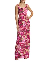 Lana Floral Belted Column Gown