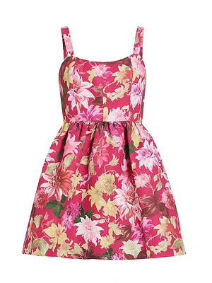 Cora Floral Faille Minidress