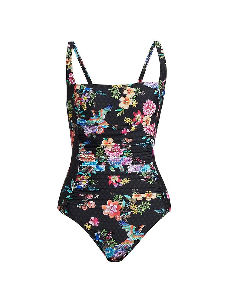 Sognatore Nero Ruched One-Piece Swimsuit