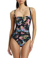 Sognatore Nero Ruched One-Piece Swimsuit