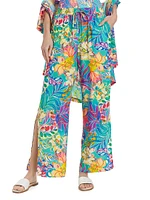 Helena Floral Straight-Leg Pants