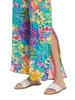 Helena Floral Straight-Leg Pants