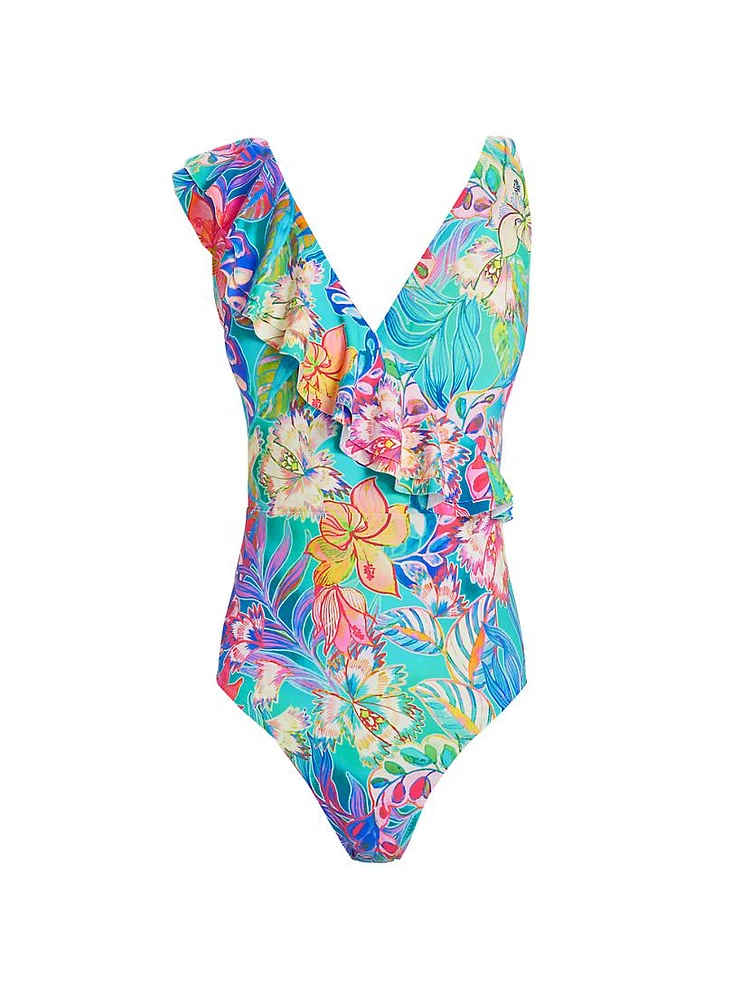 Helena Floral Ruffled One-Piece Swimsuit