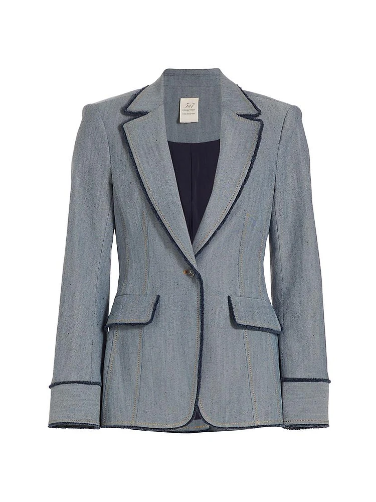 Sallie Bouclé-Trim Blazer