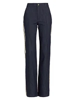 Dara Crystal Fringe Straight-Leg Jeans