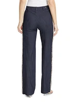 Dara Crystal Fringe Straight-Leg Jeans