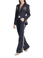 Dara Crystal Fringe Straight-Leg Jeans