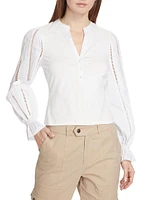 Gianna Cotton-Blend Lace Blouse