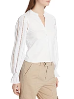 Gianna Cotton-Blend Lace Blouse