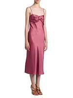 Twisted Silk-Blend Midi-Dress