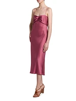 Twisted Silk-Blend Midi-Dress