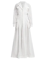 Collared Linen & Silk Gown