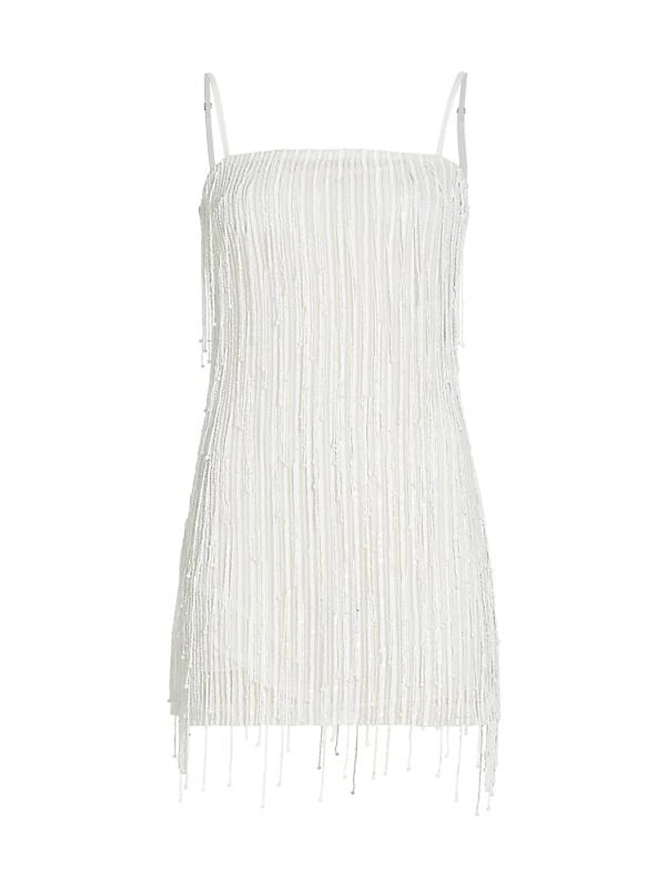 Elyse Sequined & Beaded Fringe Minidress