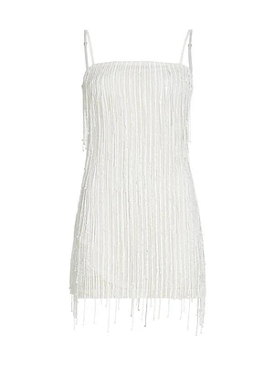 Elyse Sequined & Beaded Fringe Minidress