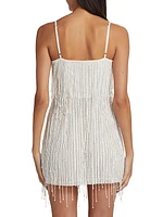 Elyse Sequined & Beaded Fringe Minidress