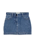 Little Girl's & Logo Embroidered Denim Skirt