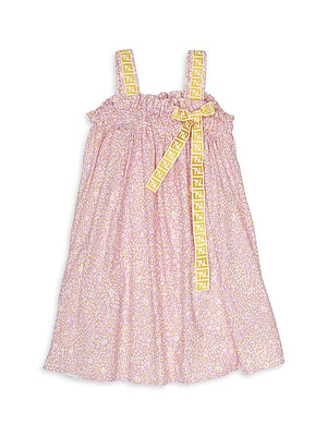Little Girl's & Girl's FF Floral Print Dress