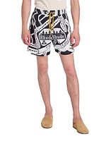 Strada Graphic Silk Shorts