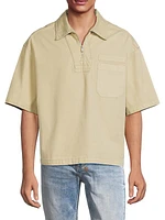 Spray Boxy Half-Zip Short-Sleeve Shirt