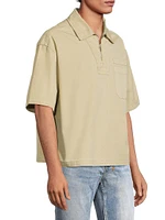 Spray Boxy Half-Zip Short-Sleeve Shirt