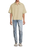 Spray Boxy Half-Zip Short-Sleeve Shirt