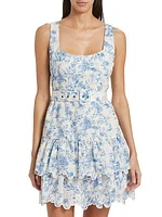 Davina Floral Eyelet Belted Minidress