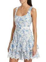 Davina Floral Eyelet Belted Minidress