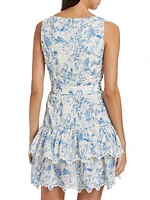 Davina Floral Eyelet Belted Minidress