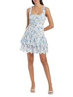 Davina Floral Eyelet Belted Minidress