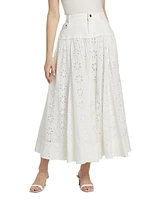 Adina Cotton Lace Midi Skirt