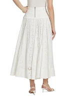 Adina Cotton Lace Midi Skirt