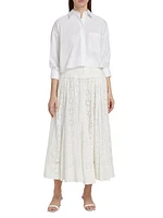 Adina Cotton Lace Midi Skirt