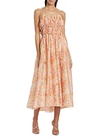 Malese Floral Shirred Midi-Dress