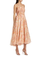 Malese Floral Shirred Midi-Dress