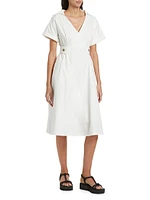 Lorena Cotton V-Neck Midi-Dress