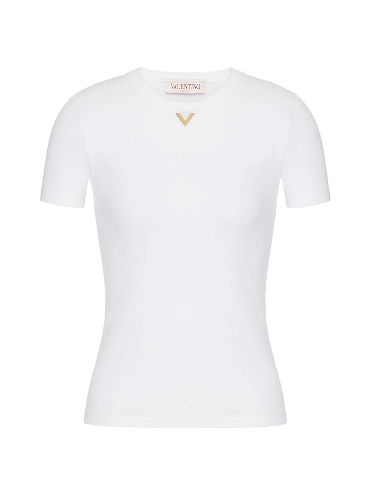 Ribbed Cotton T-Shirt