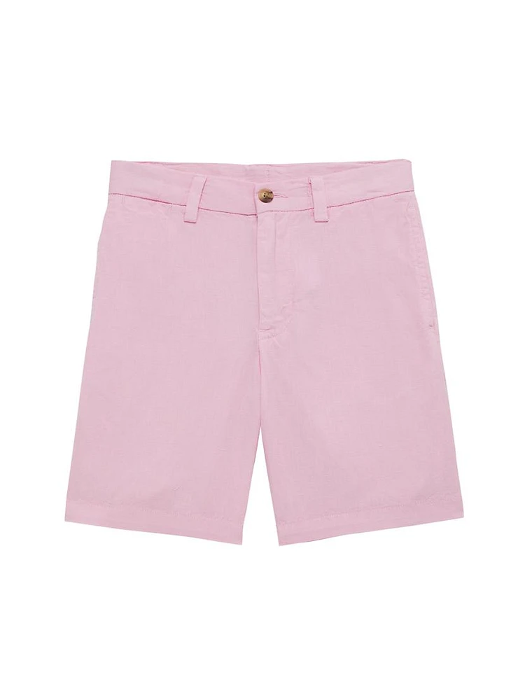 Little Boy's & Linen Flat Front Shorts